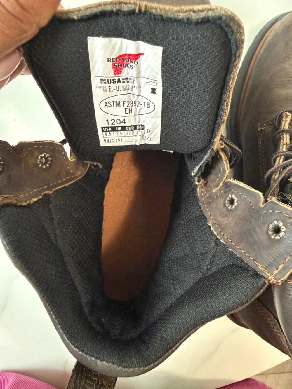 Red Wing Shoes Brown Leather Lace-Up Work Boots